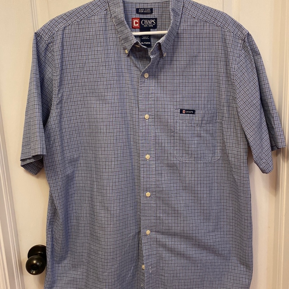 Chaps easy care short sleeve button down shirt